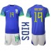 Tanie Strój piłkarski Brazylia Antony #19 Koszulka Wyjazdowej dla dziecięce MŚ 2022 Krótkie Rękawy (+ szorty)